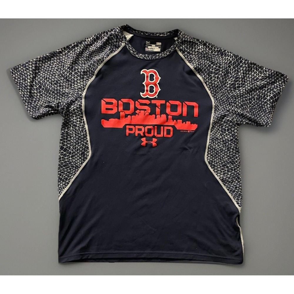 Boston Red Sox Under Armour Short Sleeve Shirt Boston Proud MLB Logo Large JBHS